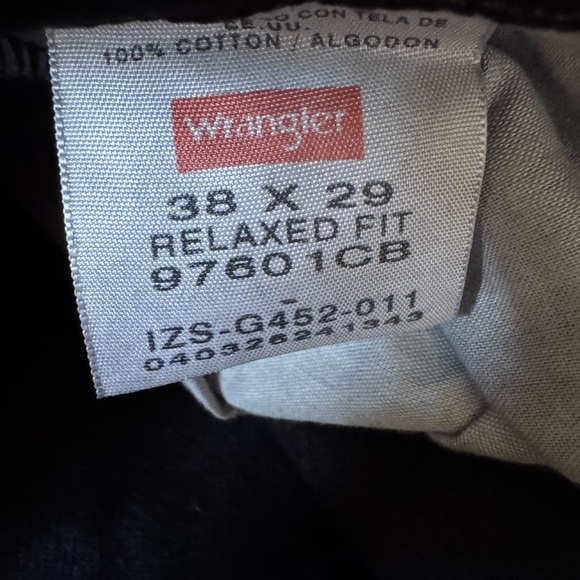 Wrangler Five Star Relaxed Fit Denim Jeans Black Men Size 38X29 NWT - Picture 5 of 5